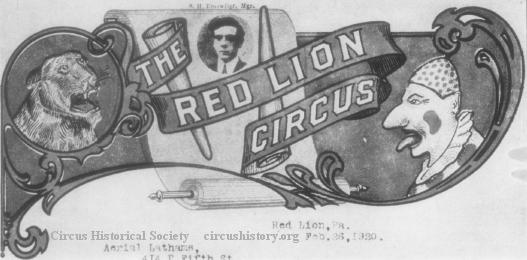 Letterhead Red Lion Circus