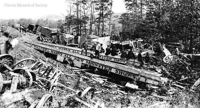 Main circus train wreck